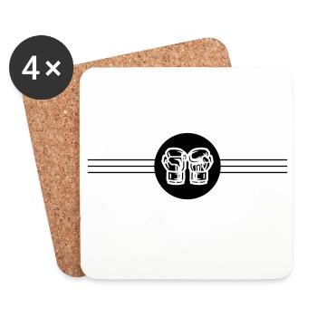Boxhandschuhe Symbol - Untersetzer (4er-Set) - Weiß - Vorne