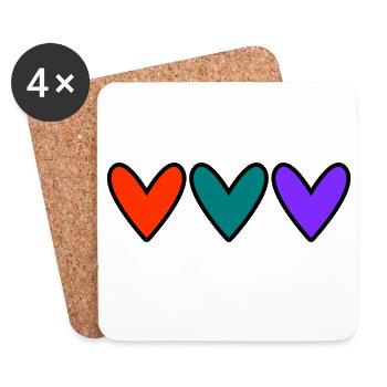 COEUR.  MARIEE. FUTURE MARIEE. EVJF. TEAM. COPINE - Dessous de verre (lot de 4) - blanc - Devant