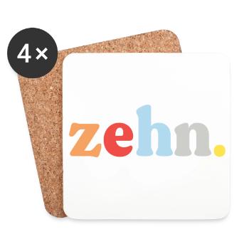 10. Geburtstag Geschenk Sohn Tochter - Untersetzer (4er-Set) - Weiß - Vorne