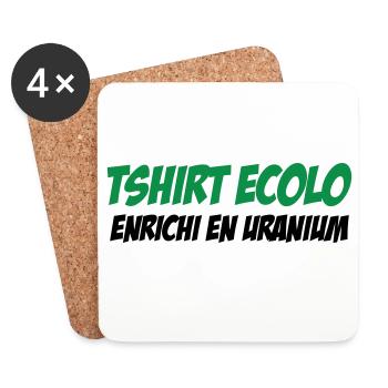 Ecolo Enrichi Uranium Humour Noir - Dessous de verre (lot de 4) - blanc - Devant
