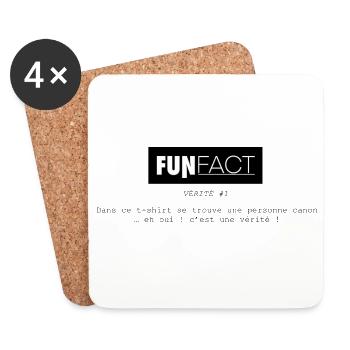 FUNFact_-1 - Dessous de verre (lot de 4) - blanc - Devant