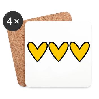 HERZ. PAAR. VALENTINSTAG. GERADE VERHEIRATET. Junggesellinnenabschied. - Untersetzer (4er-Set) - Weiß - Vorne