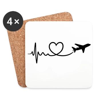 Amour du voyage - Dessous de verre (lot de 4) - blanc - Devant