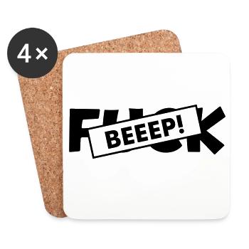 Censorship Beep Sound Fuck - Coasters (set of 4) - white - Front