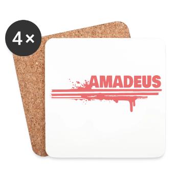 Amadeus Spritz-Schrift - Untersetzer (4er-Set) - Weiß - Vorne