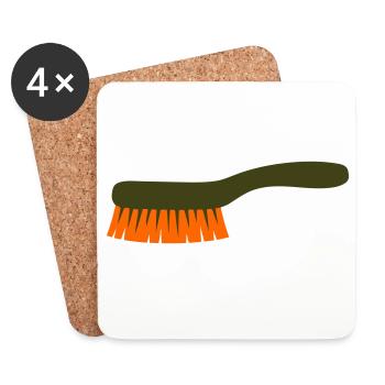 Mushroom Brush Tool Collector - Coasters (set of 4) - white - Front