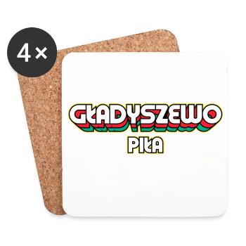 Gładyszewo Piła. Retro District Name - Coasters (set of 4) - white - Front