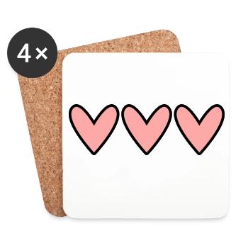 HEART. MAMMA. MOTHER'S DAY. PARTY. HAPPY BIRTHDAY - Coasters (set of 4) - white - Front