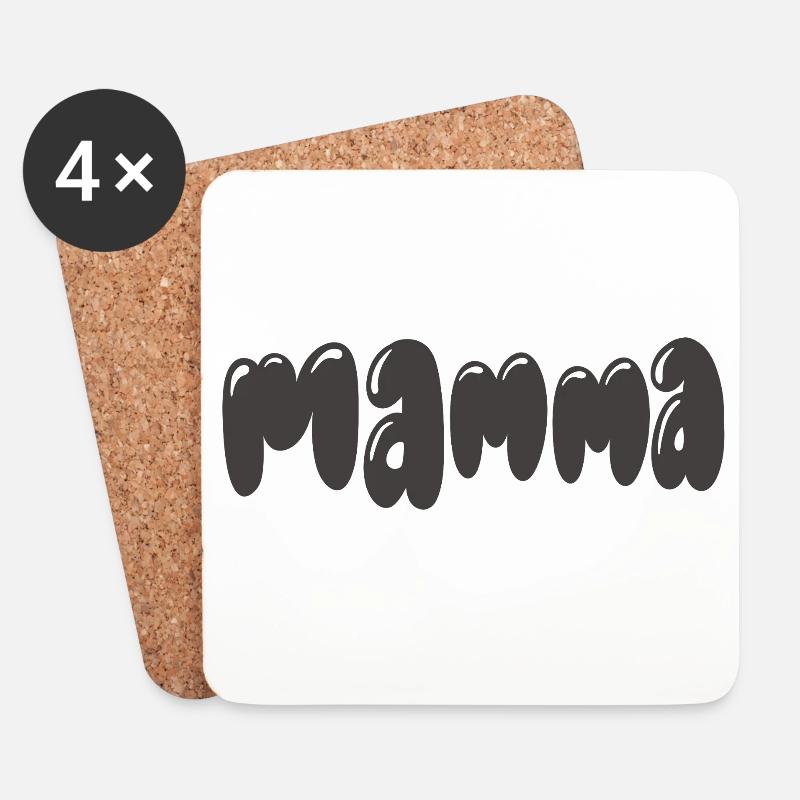 Spuckhafter Mama-Stil - Untersetzer (4er-Set) - Weiß