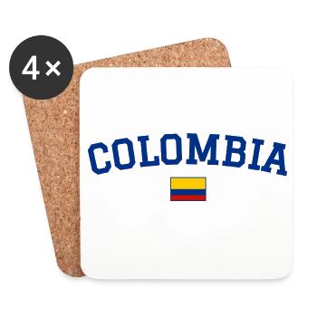Colombia Flag Design Blue - Coasters (set of 4) - white - Front