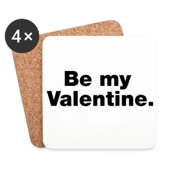 Soyez mon valentin - Dessous de verre (lot de 4) - blanc - Devant