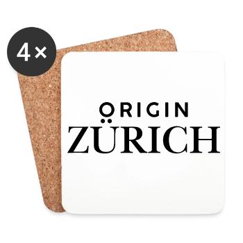 Origin Zürich - Statement für alle Zürcher - Untersetzer (4er-Set) - Weiß - Vorne