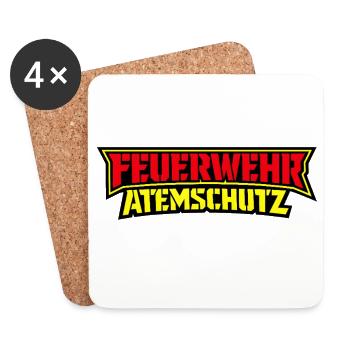 Feuerwehr Atemschutz Logo - Untersetzer (4er-Set) - Weiß - Vorne