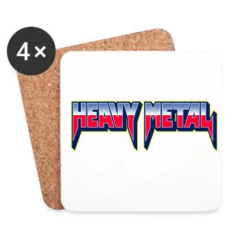 Heavy Metal 3D Typography Logo - Coasters (set of 4) - white - Front