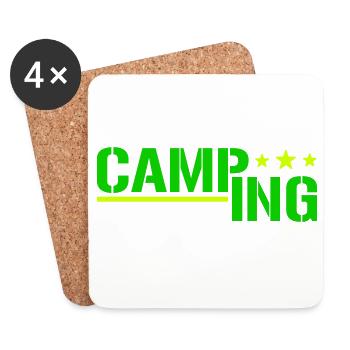 Camping - Coasters (set of 4) - white - Front