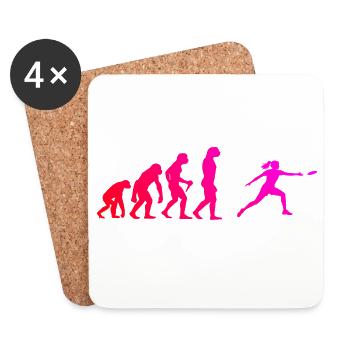 Disc Golf Geschenkidee für eine Scheibensportlerin - Untersetzer (4er-Set) - Weiß - Vorne