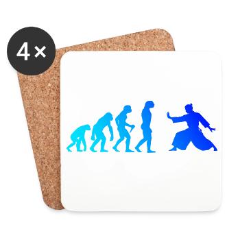 Selbstverteidigung Geschenkidee für Aikido-Prüfung - Untersetzer (4er-Set) - Weiß - Vorne