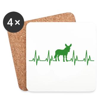 Donkey heartbeat - Coasters (set of 4) - white - Front