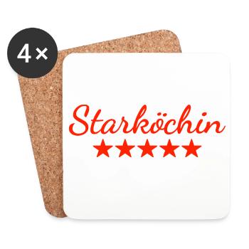 Starköchin Koch Geschenk - Untersetzer (4er-Set) - Weiß - Vorne