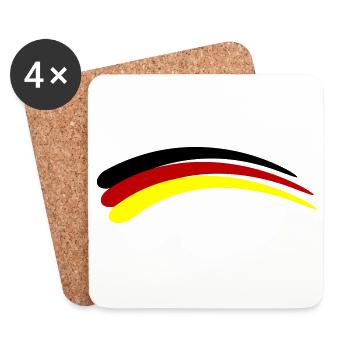 Deutschland Fahne Linie - Untersetzer (4er-Set) - Weiß - Vorne