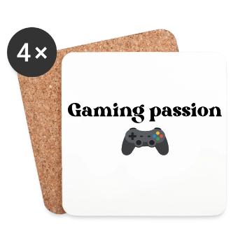 Gaming_passion - Untersetzer (4er-Set) - Weiß - Vorne