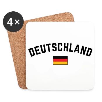 Football Allemagne Supporter Allemand - Dessous de verre (lot de 4) - blanc - Devant