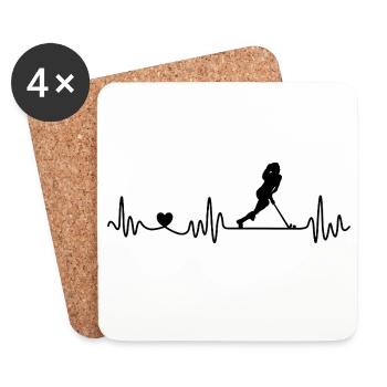 Hockey sur gazon Hockey en salle Heartbeat Filles - Dessous de verre (lot de 4) - blanc - Devant