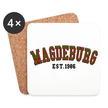 Magdeburg gegründet 1986 - Untersetzer (4er-Set) - Weiß - Vorne