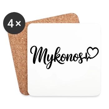 Mykonos Heartbeat Greece - Dessous de verre (lot de 4) - blanc - Devant
