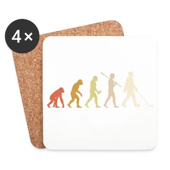 Hockey Evolution Funny Hockey Player Gift - Coasters (set of 4) - white - Front