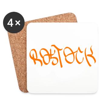 Rostock Graffiti Orange - Coasters (set of 4) - white - Front