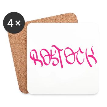 Rostock Graffiti Style T-Shirt - Coasters (set of 4) - white - Front