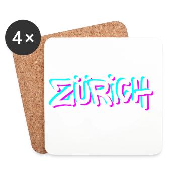 Zurich Neon Graffiti - Coasters (set of 4) - white - Front