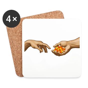 Candy Corn – La Création – Drôle de Candy Corn - Dessous de verre (lot de 4) - blanc - Devant