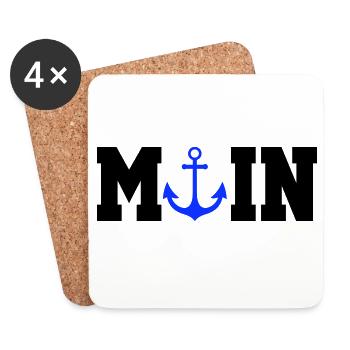 Blauer Anker Nautik Moin - Untersetzer (4er-Set) - Weiß - Vorne