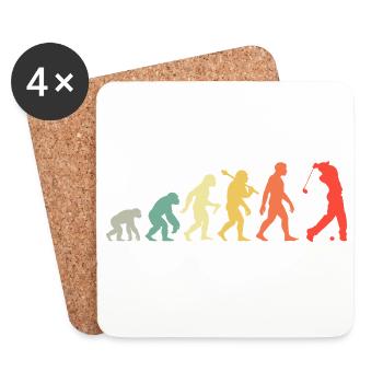 Golf Golfer Evolution für Männer und Jungen Retro - Untersetzer (4er-Set) - Weiß - Vorne