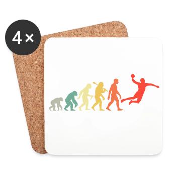 Handball Handballer Evolution für Männer und Jungs - Untersetzer (4er-Set) - Weiß - Vorne