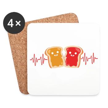 Peanut butter - Coasters (set of 4) - white - Front