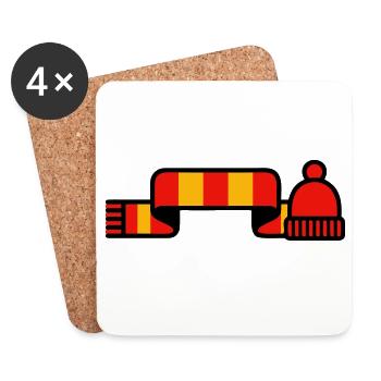 Fan scarf cap stadium logo - Coasters (set of 4) - white - Front