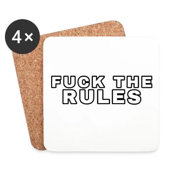 Fuck the Rules - Untersetzer (4er-Set) - Weiß - Vorne