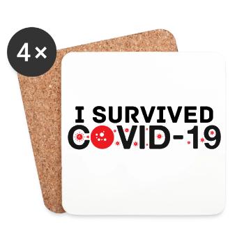 Ich habe Covid-19 überlebt - Untersetzer (4er-Set) - Weiß - Vorne