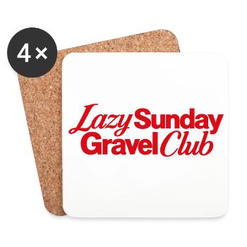 Lazy Sunday Gravel Club Logo - Untersetzer (4er-Set) - Weiß - Vorne