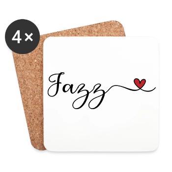 Jazz Heart Typografie - Untersetzer (4er-Set) - Weiß - Vorne