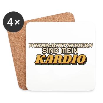 Weihnachtsfeiern sind mein Kardio - Gastro - Untersetzer (4er-Set) - Weiß - Vorne