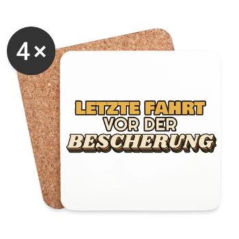 Letzte Fahrt vor der Bescherung - Busfahrer - Untersetzer (4er-Set) - Weiß - Vorne