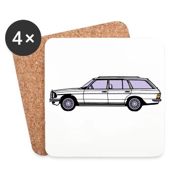 MB W123 T Model Kombi ...(25) - Untersetzer (4er-Set) - Weiß - Vorne
