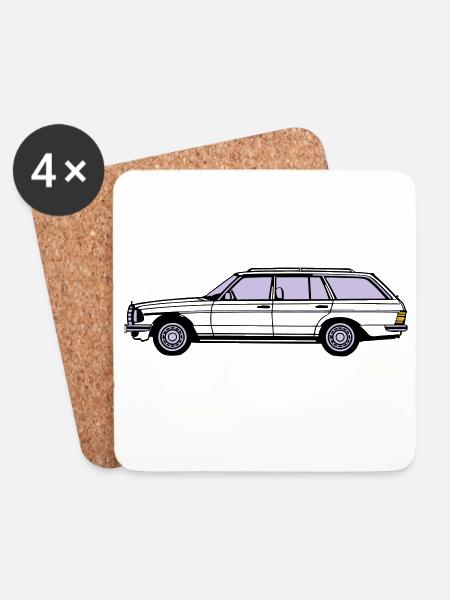 MB W123 T Model Kombi ...(25) - Untersetzer (4er-Set) - Weiß