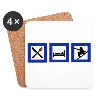 snowboard - Untersetzer (4er-Set) - Weiß - Vorne