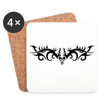 Tribal 4 par Helfspawn - Dessous de verre (lot de 4) - blanc - Devant