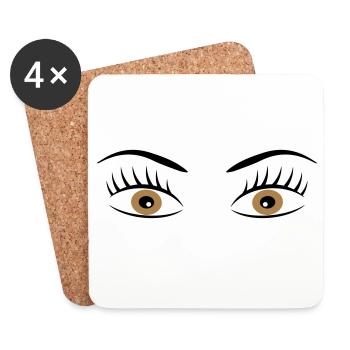 2541614 15414855 eye - Coasters (set of 4) - white - Front